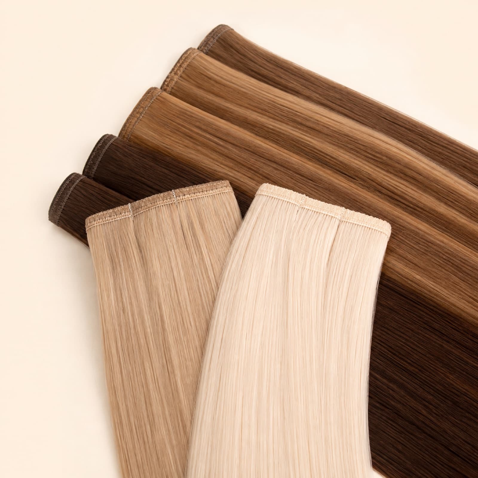 Flat Weft human hair extension custom color options