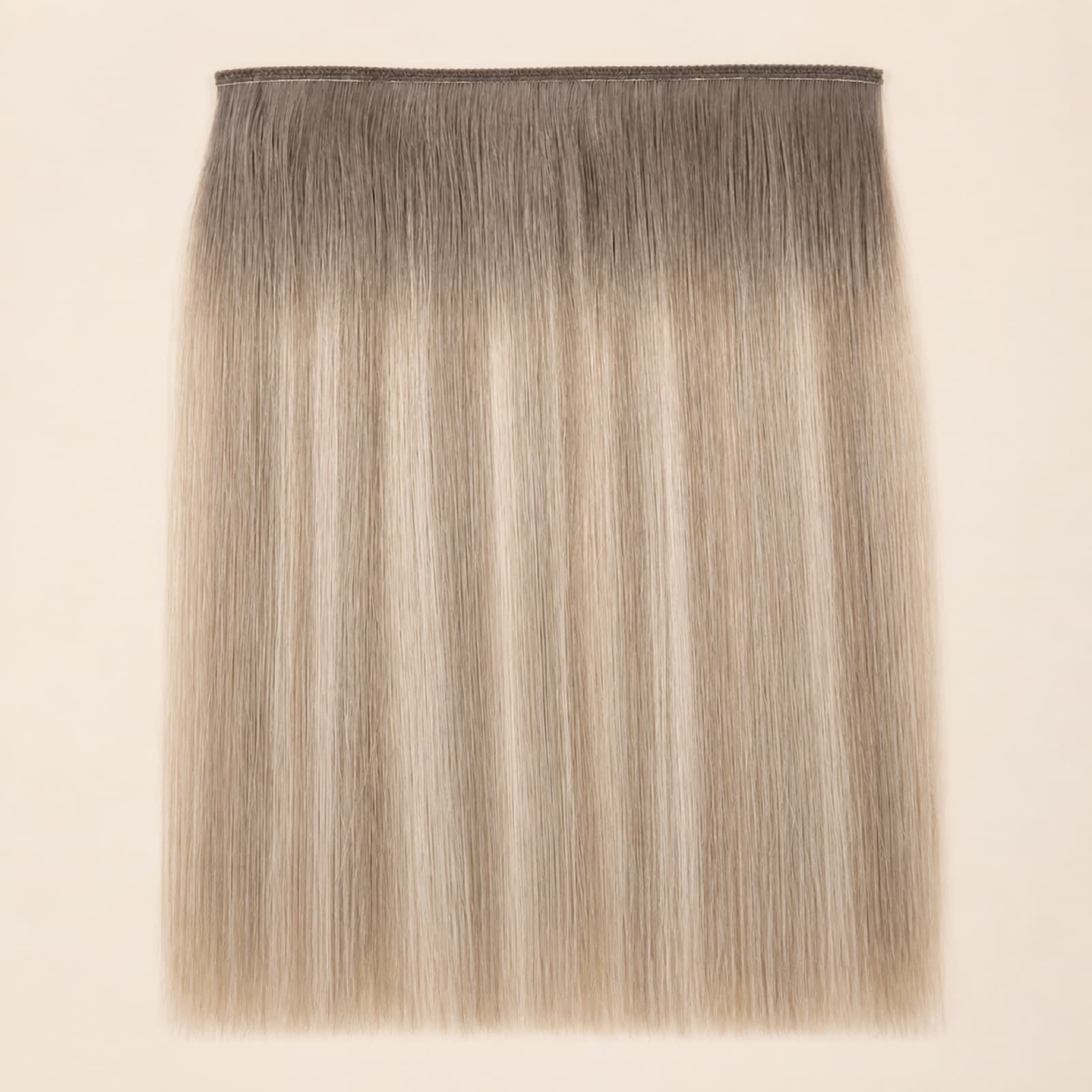 Straight ash blonde Flat Weft human hair extension