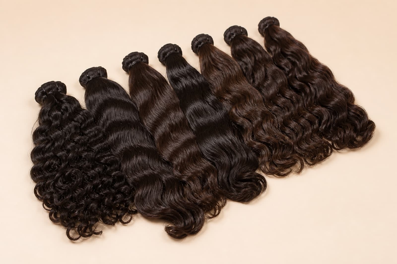 Dark brown wavy virgin human hair bundles for Tape Weft Extensions