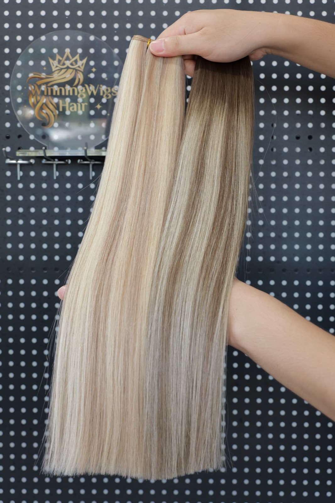 Light blonde human hair extension bundles