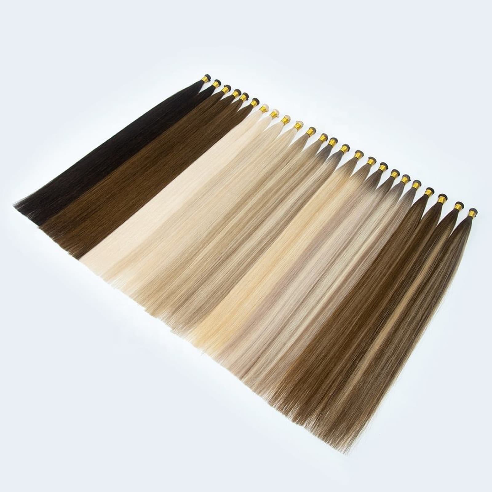 Hand-Tied Weft human hair custom color swatch display