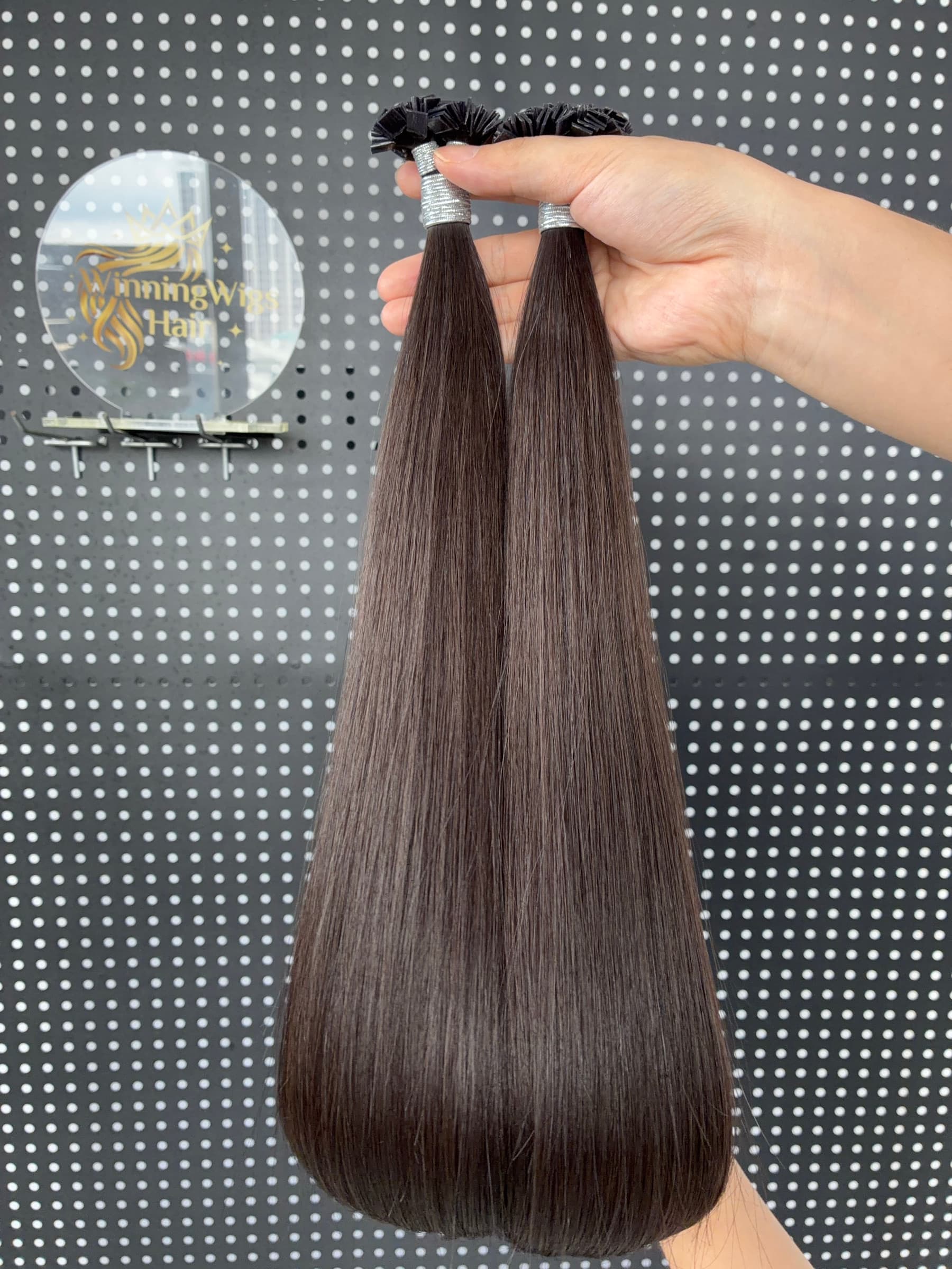 Dark brown Flat Tip human hair extension bundles