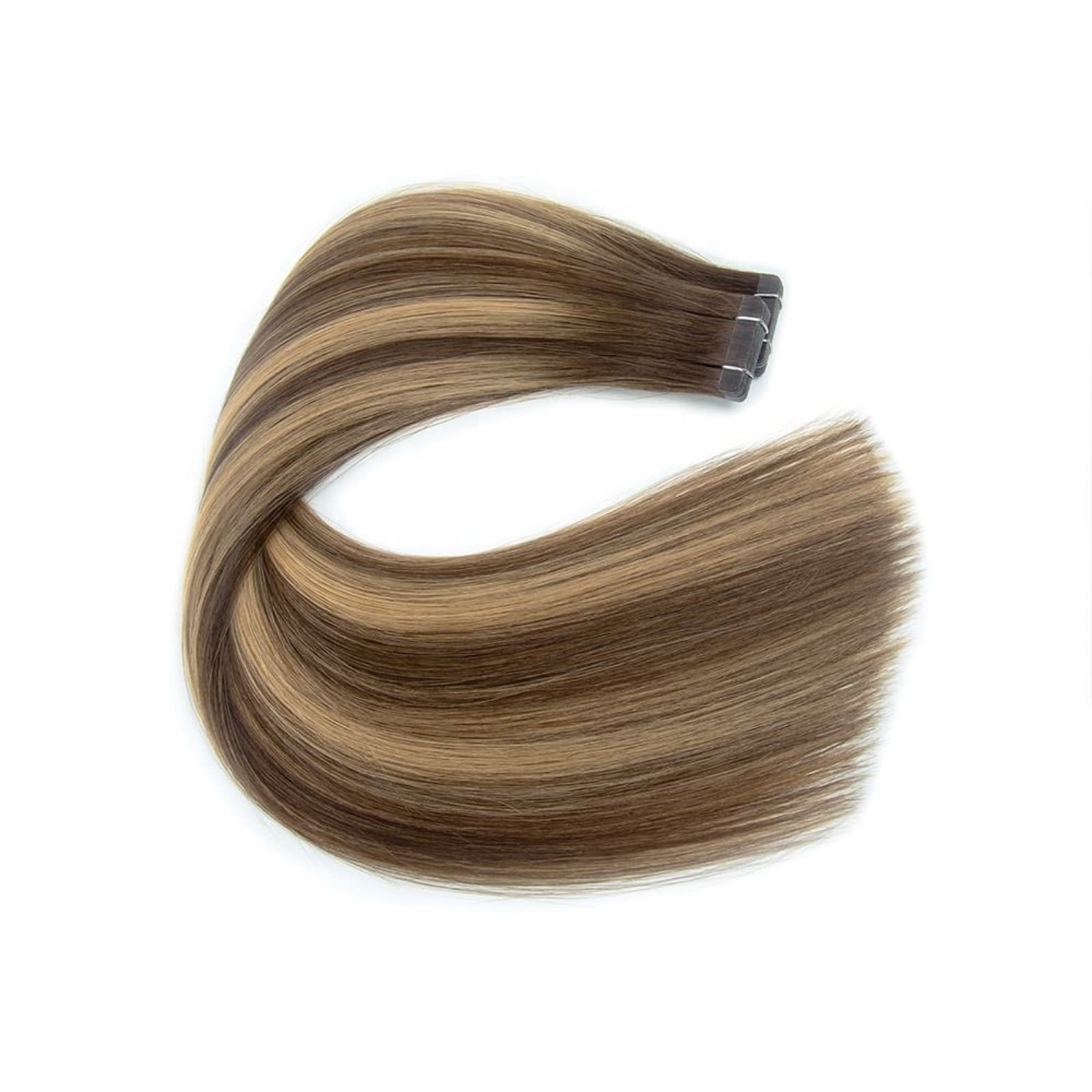Curved dark brown and blonde Regular Tape-In human hair extension bundle