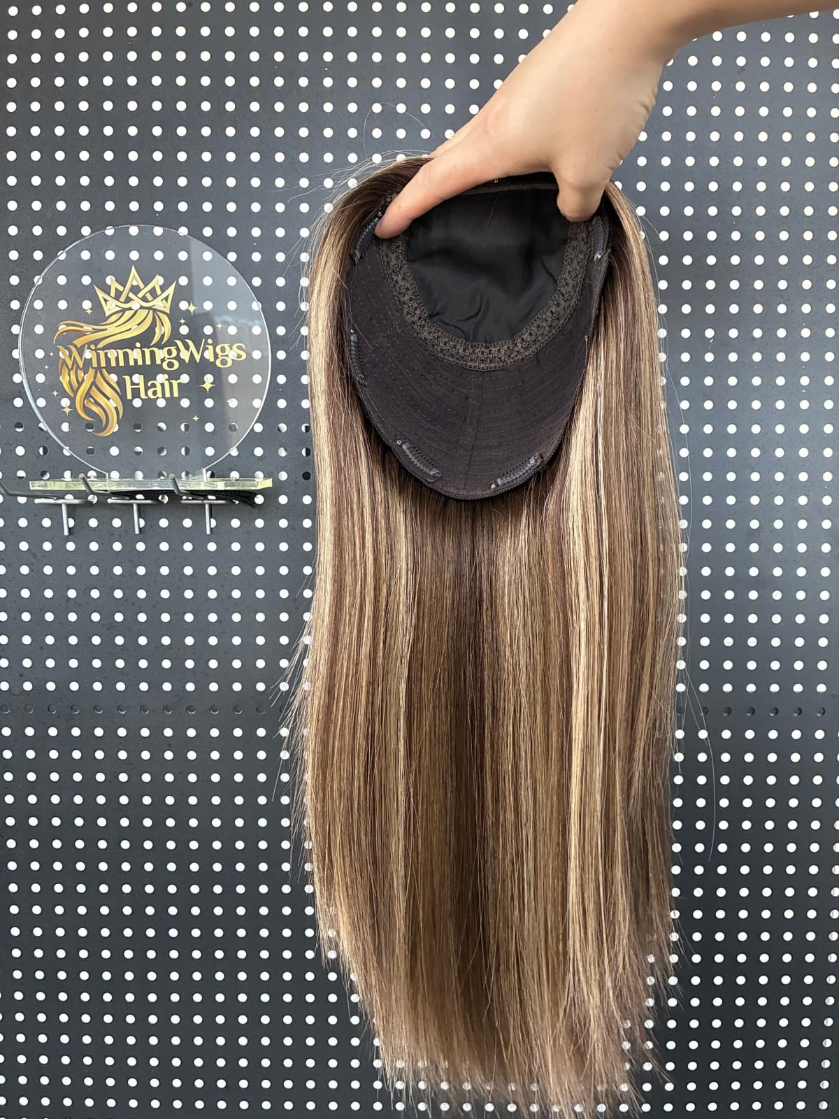 Brown silk topper interior showing a silk base, breathable cap and pressure clips