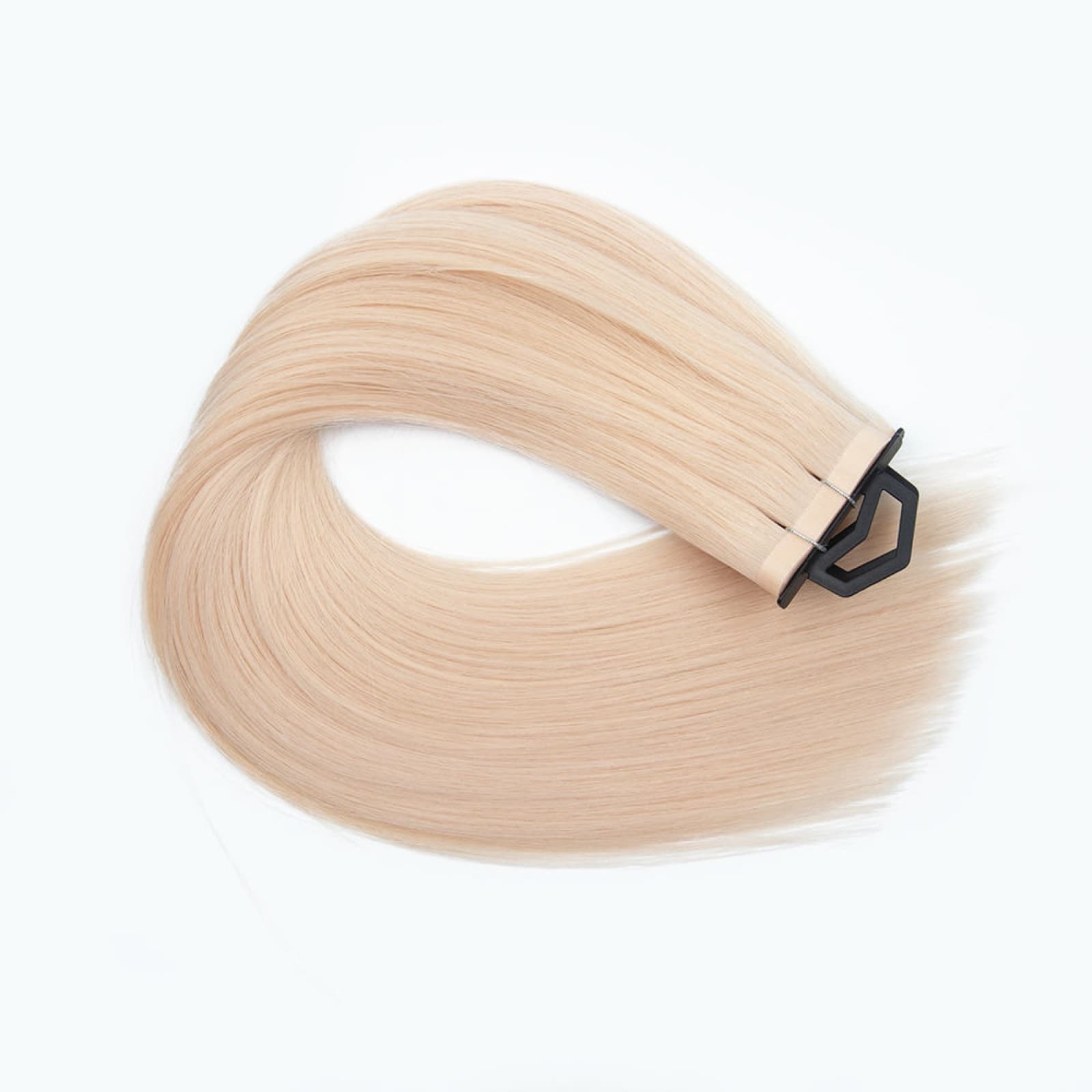 Light blonde Tape Weft Extensions bundle with a reinforced attachment edge